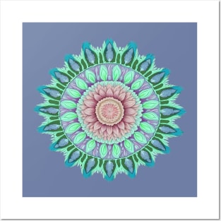 Abstract Circle Pattern With Floral Elements 5 Posters and Art